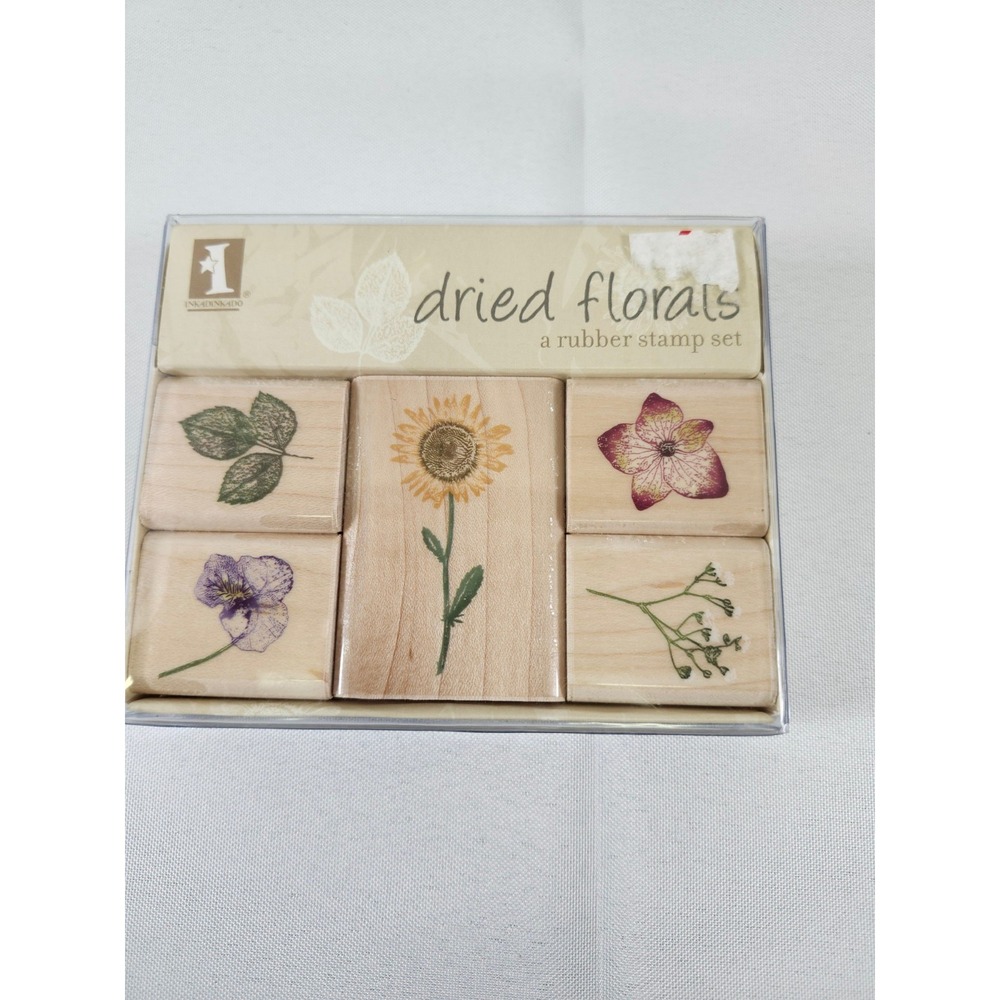 INKADINKADO Dried Florals Wooden Rubber Stamps Unopened